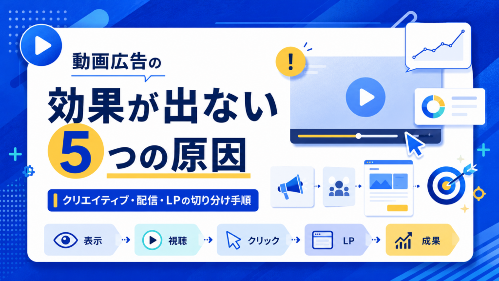動画広告の効果が出ない5つの原因｜クリエイティブ・配信・LPの切り分け手順