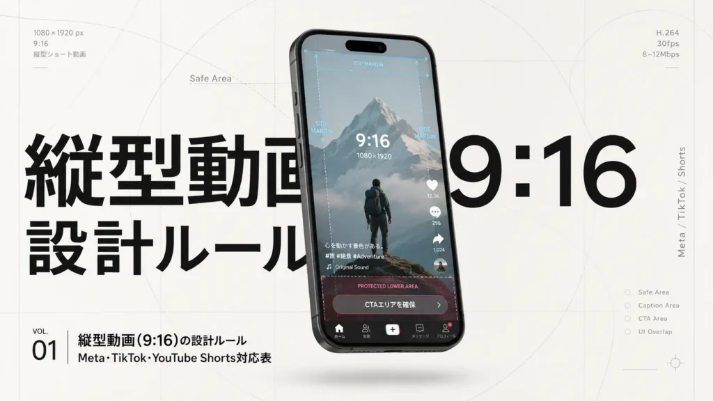 縦型動画（9:16）の設計ルール｜Meta・TikTok・YouTube Shorts対応表